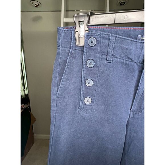 Tommy Hilfiger Pants Womens 8 Blue Straight Leg Button Fly Stretch Flat Front - Picture 7 of 10